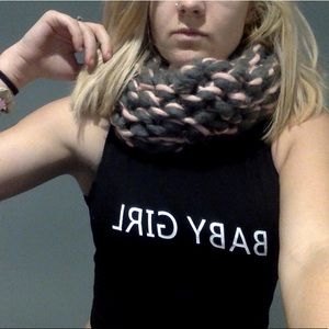 Hand knit Chunky Infininity Scarf